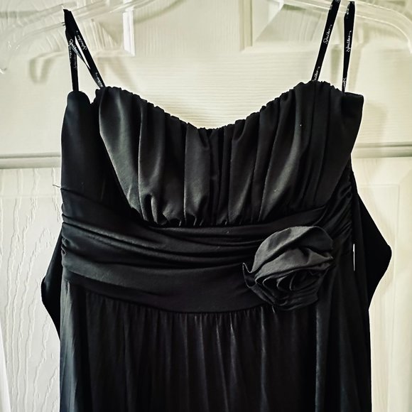 Womens Formal Floor Length Strapless Black Dress - Picture 1 of 4